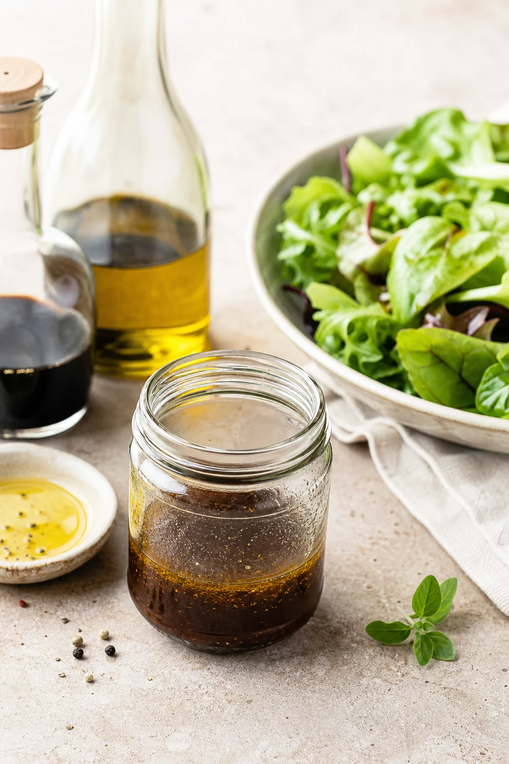 Balsamico-Dressing im Schraubglas